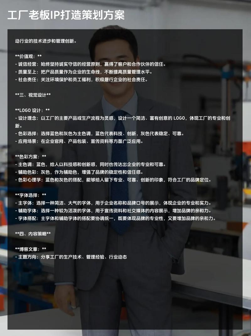 匠心鑄就品牌靈魂——工廠創始人個人IP打造與形象設計方案